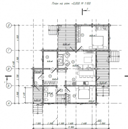 Дом из бруса (200х150) - проект № 1074